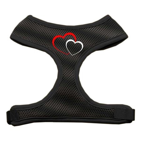 UNCONDITIONAL LOVE Double Heart Design Soft Mesh Harnesses Black Extra Large UN920663